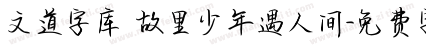 文道字库 故里少年遇人间字体转换